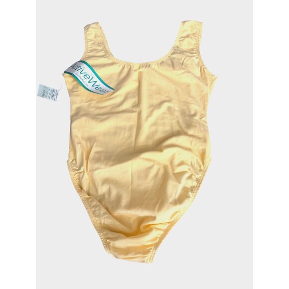 Activewear Other - VTG 90s ActiveWear Bodysuit Leotard L Yellow NWT Made in USA Balletcore Retro